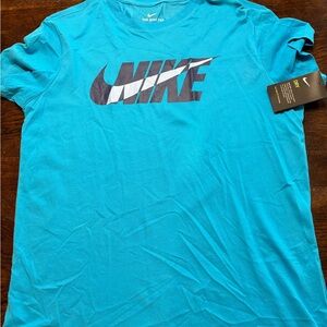 Nike Men's Aqua Blue Tee